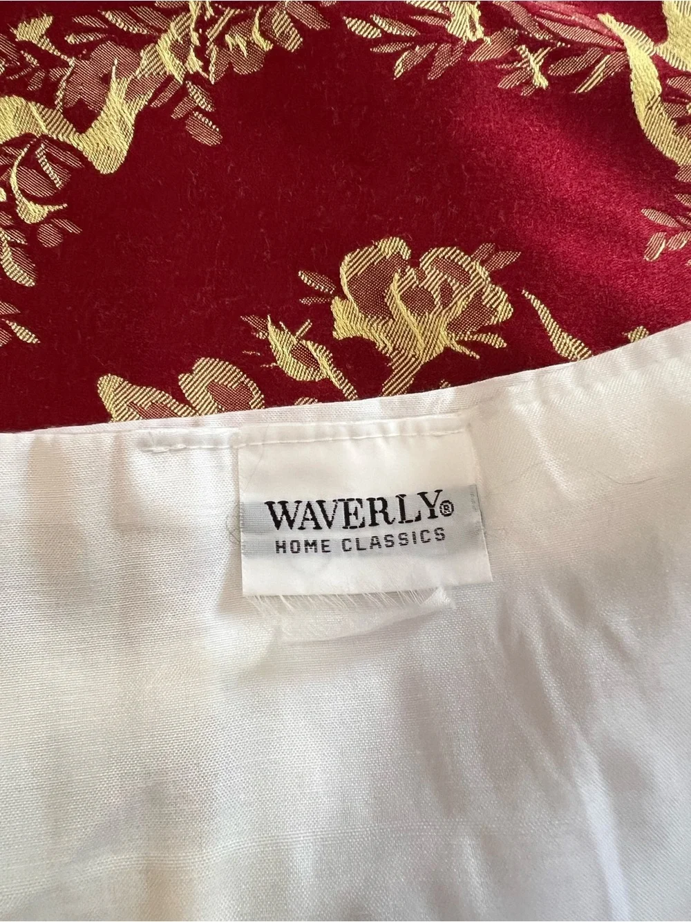 Waverly Chatham Rose Momento Valance Merlot Gold Stripe 17” By 76”